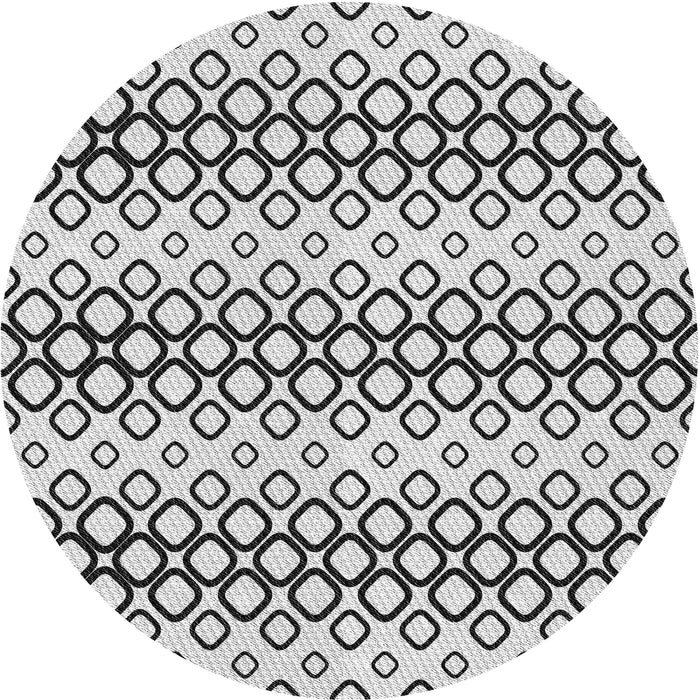 Square Patterned Carbon Gray Rug, pat3384gry