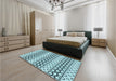 Patterned Electric Blue Rug in a Bedroom, pat3384lblu