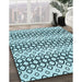 Machine Washable Transitional Electric Blue Rug in a Family Room, wshpat3384lblu