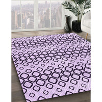 Patterned Bright Grape Purple Rug, pat3384pur