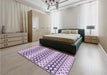 Patterned Bright Grape Purple Rug in a Bedroom, pat3384pur