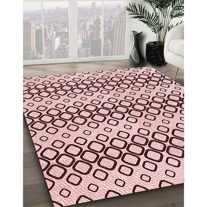 Machine Washable Transitional Light Rose Pink Rug in a Family Room, wshpat3384rd