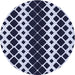 Square Patterned Night Blue Rug, pat3385blu