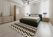 Patterned Midnight Gray Rug in a Bedroom, pat3385brn