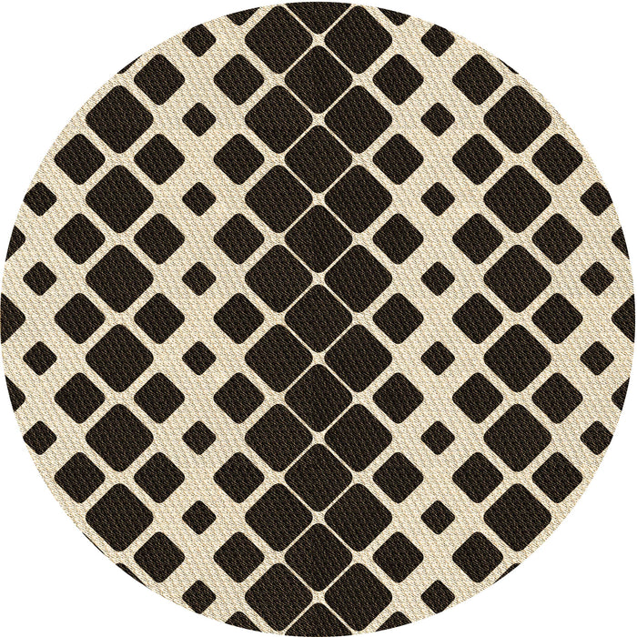 Square Patterned Midnight Gray Rug, pat3385brn