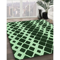 Patterned Light Green Rug, pat3385grn