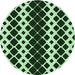 Square Patterned Light Green Rug, pat3385grn