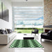 Square Patterned Light Green Rug in a Living Room, pat3385grn