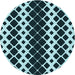 Square Patterned Blue Rug, pat3385lblu