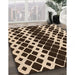 Patterned Black Brown Rug in Family Room, pat3385org