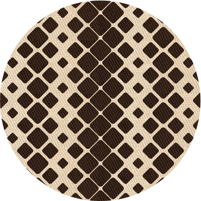 Square Patterned Black Brown Rug, pat3385org