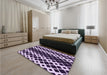 Patterned Mauve Purple Rug in a Bedroom, pat3385pur