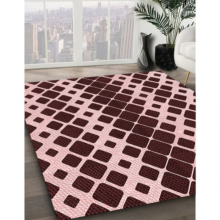 Machine Washable Transitional Pink Rug in a Family Room, wshpat3385rd