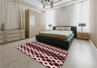 Patterned Pink Rug in a Bedroom, pat3385rd