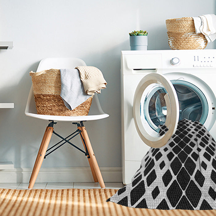 Machine Washable Transitional Midnight Gray Rug in a Washing Machine, wshpat3385