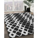 Patterned Mid Gray Novelty Rug in Family Room, pat3385