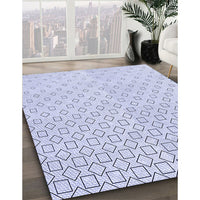 Patterned Denim Blue Rug, pat3386blu