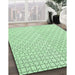 Patterned Mint Green Rug in Family Room, pat3386grn