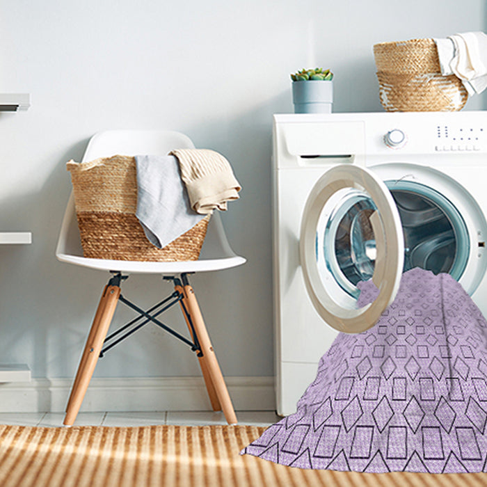 Machine Washable Transitional Bright Lilac Purple Rug in a Washing Machine, wshpat3386pur
