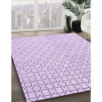 Patterned Bright Lilac Purple Rug, pat3386pur