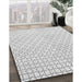 Patterned Gunmetal Gray Novelty Rug in Family Room, pat3386