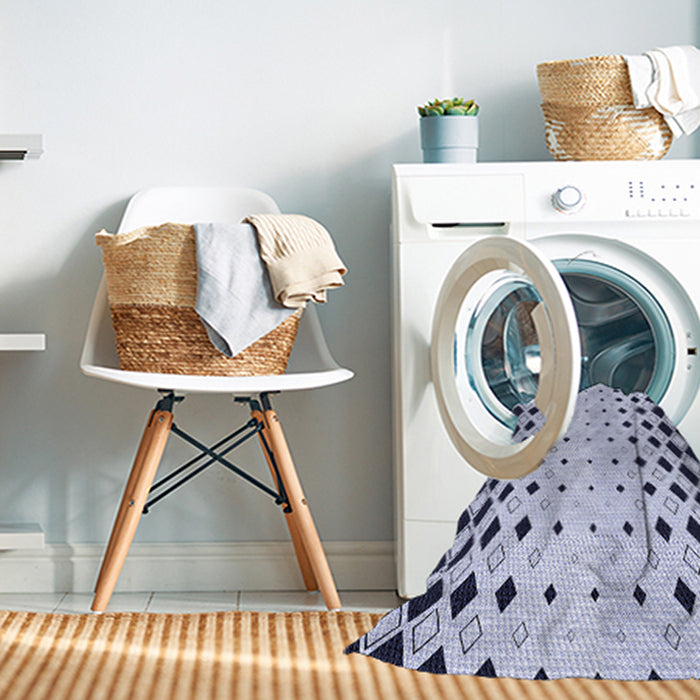 Machine Washable Transitional Lavender Blue Rug in a Washing Machine, wshpat3387blu
