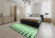 Patterned Mint Green Rug in a Bedroom, pat3387grn