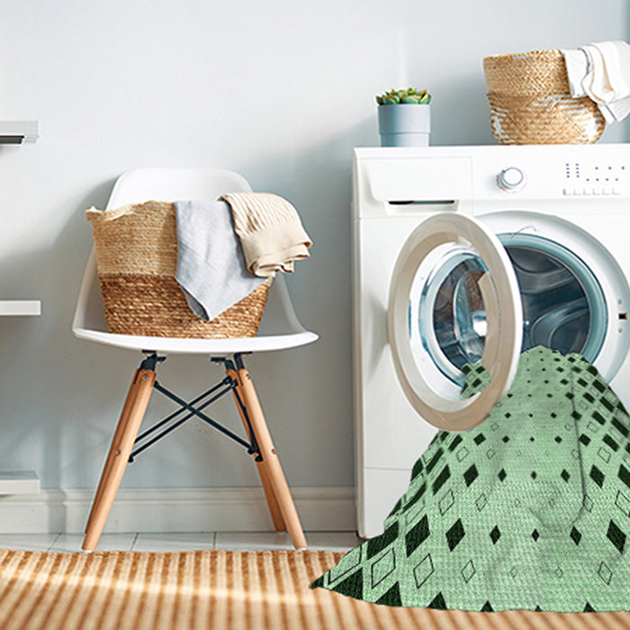 Machine Washable Transitional Mint Green Rug in a Washing Machine, wshpat3387grn