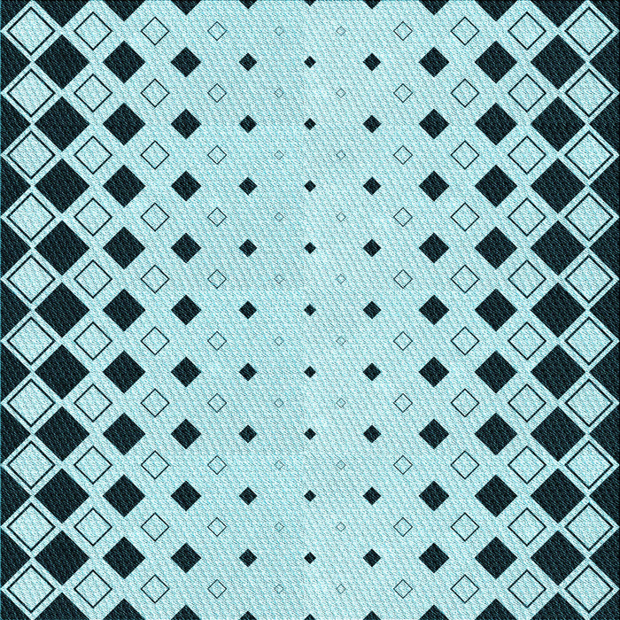 Round Machine Washable Transitional Aquamarine Stone Green Rug, wshpat3387lblu