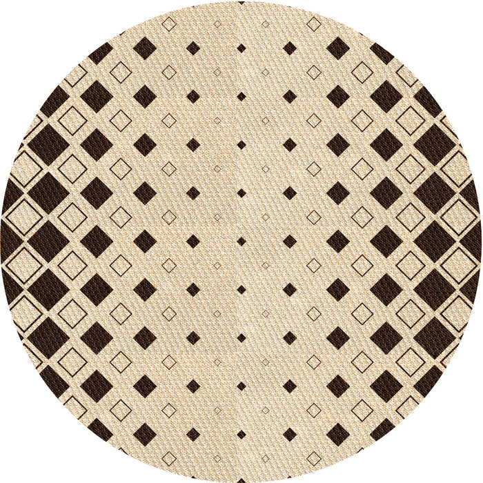 Square Patterned Sienna Brown Rug, pat3387org