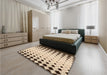 Patterned Sienna Brown Rug in a Bedroom, pat3387org