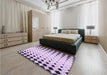 Patterned Purple Violet Purple Rug in a Bedroom, pat3387pur