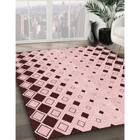 Patterned Light Rose Pink Rug, pat3387rd