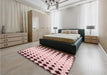 Patterned Light Rose Pink Rug in a Bedroom, pat3387rd