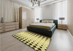 Patterned Mustard Yellow Rug in a Bedroom, pat3387yw