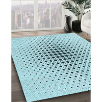 Patterned Electric Blue Rug, pat3389lblu