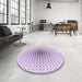 Round Patterned Lilac Purple Rug in a Office, pat3389pur