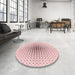 Round Patterned Pink Rug in a Office, pat3389rd