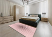 Patterned Pink Rug in a Bedroom, pat3389rd