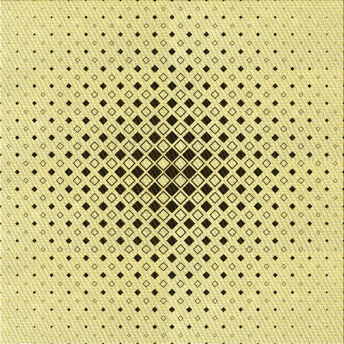 Round Machine Washable Transitional Sun Yellow Rug, wshpat3389yw