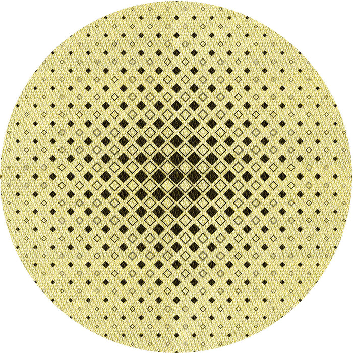 Square Machine Washable Transitional Sun Yellow Rug in a Living Room, wshpat3389yw