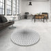 Round Patterned Gray Novelty Rug in a Office, pat3389