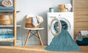 Machine Washable Transitional Bright Turquoise Blue Rug in a Washing Machine, wshpat339lblu