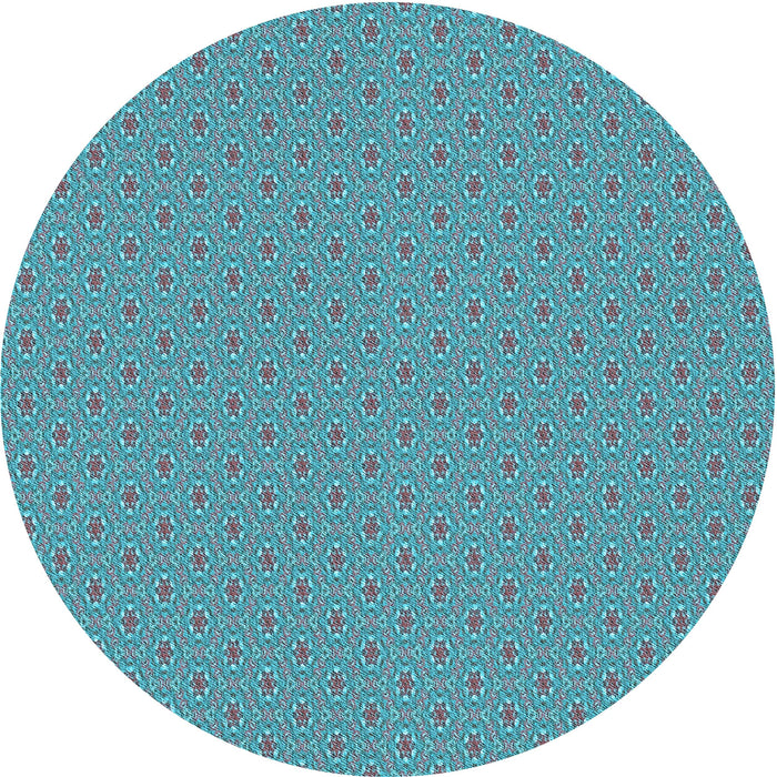 Square Patterned Bright Turquoise Blue Rug, pat339lblu