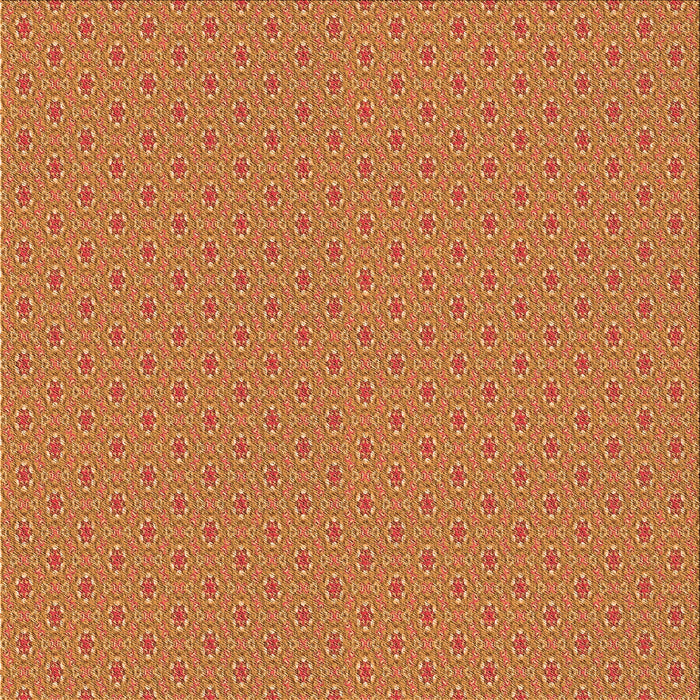 Round Patterned Orange Rug, pat339org