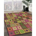 Machine Washable Transitional Caramel Brown Rug in a Family Room, wshpat3390brn