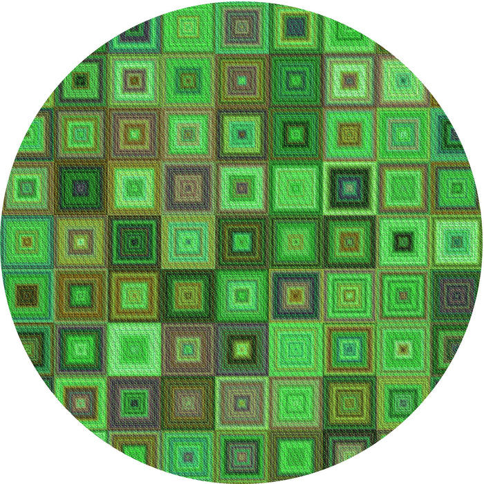 Square Patterned Seaweed Green Rug, pat3390grn
