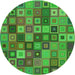 Square Patterned Seaweed Green Rug, pat3390grn