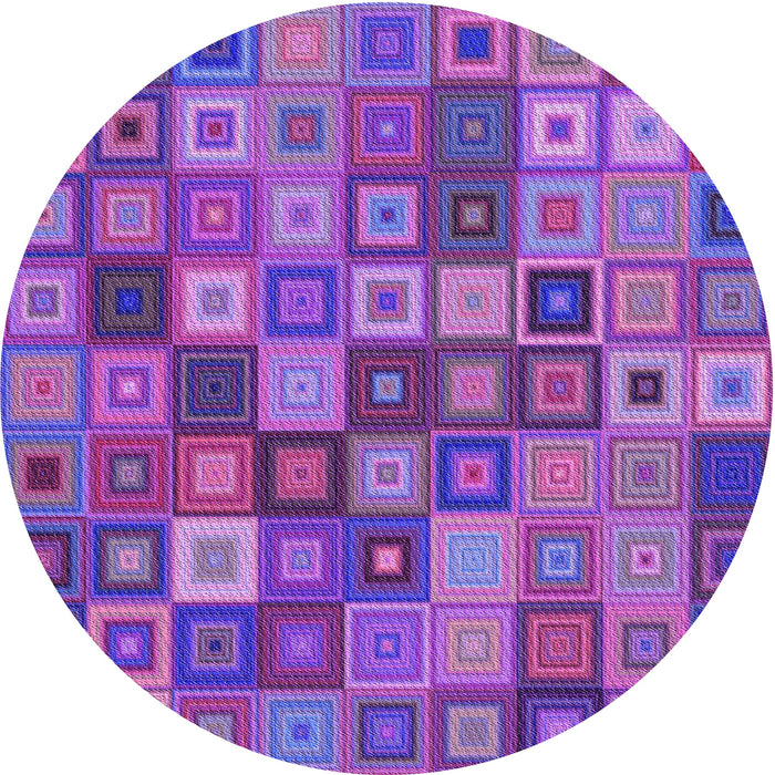 Square Patterned Purple Rug, pat3390pur