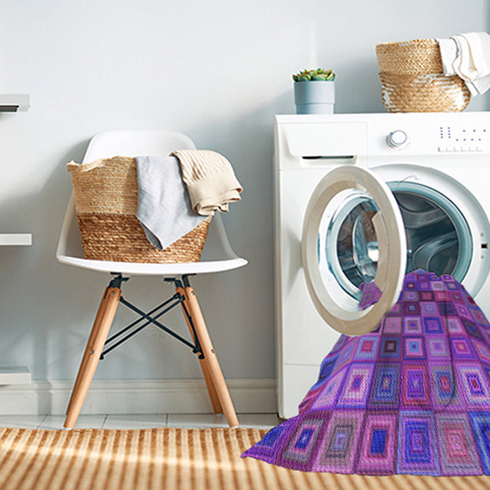 Machine Washable Transitional Purple Rug in a Washing Machine, wshpat3390pur